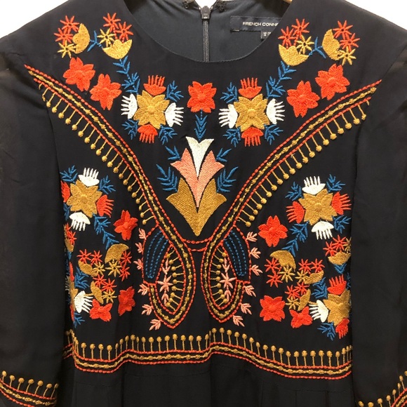 NWT French Connection Kiko Floral Boho Embroidered Dress UK 8/ US 4 - Picture 5 of 8
